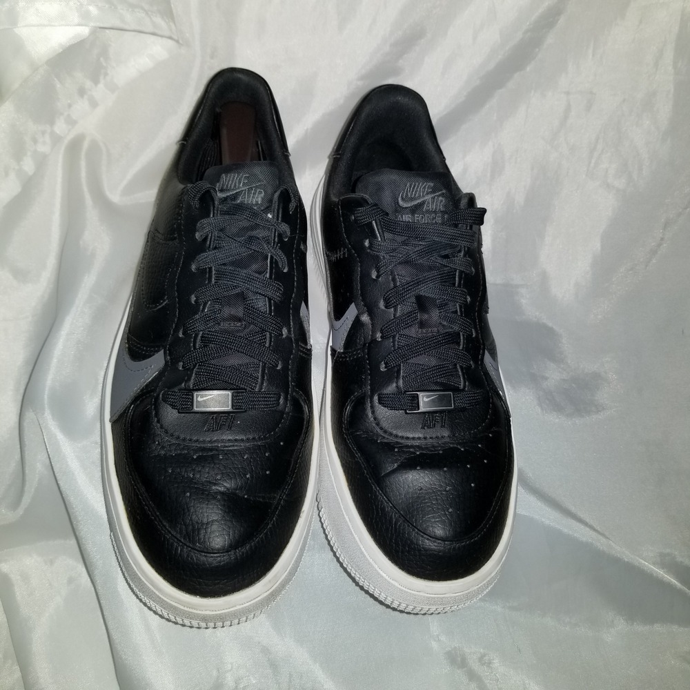 Nike Air Force 1 PLT.AF.ORM Womens 9 Black Excellent Platform DJ9946-001 Leather